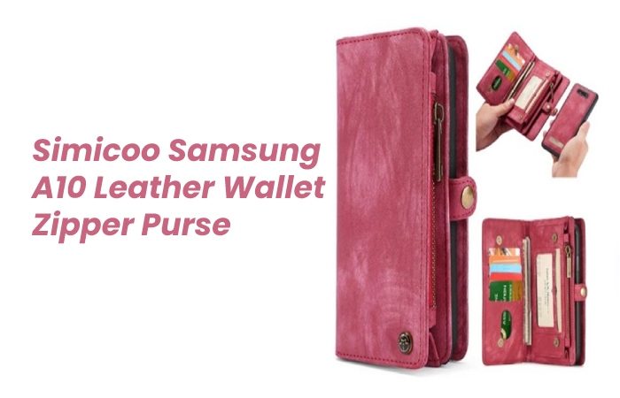 Simicoo Samsung A10 Leather Wallet Zipper Purse