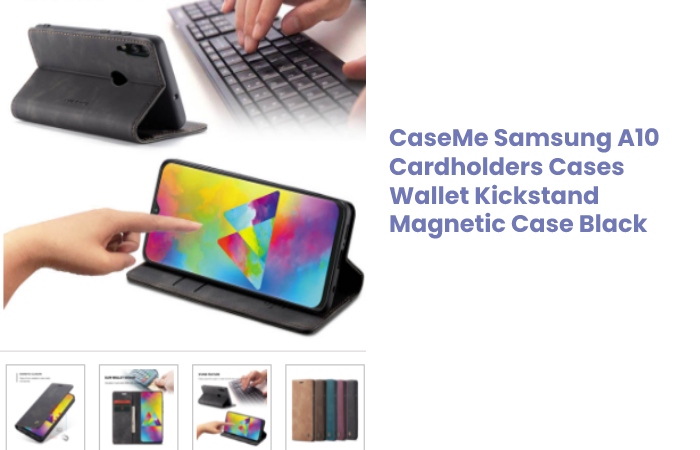 CaseMe Samsung A10 Cardholders Cases Wallet Kickstand Magnetic Case Black