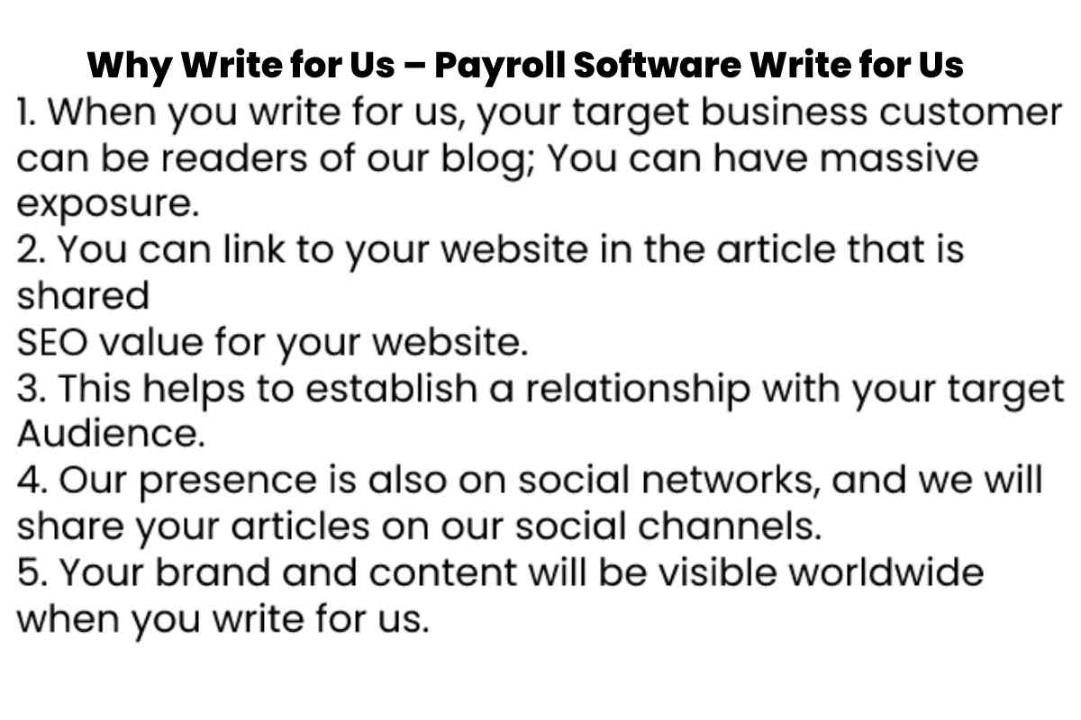 Payroll Software Write for Us