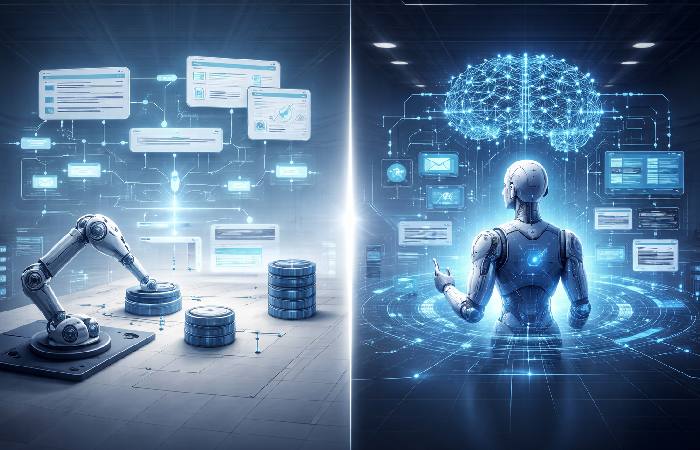 RPA execution combined with agentic AI reasoning in enterprise automation