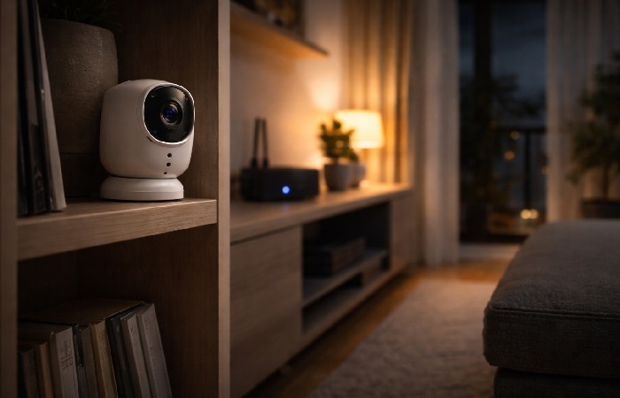 Wireless home security camera functioning during internet outage