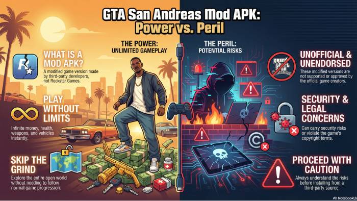 Infographic Overview_ GTA San Andreas Mod APK with Unlimited Features