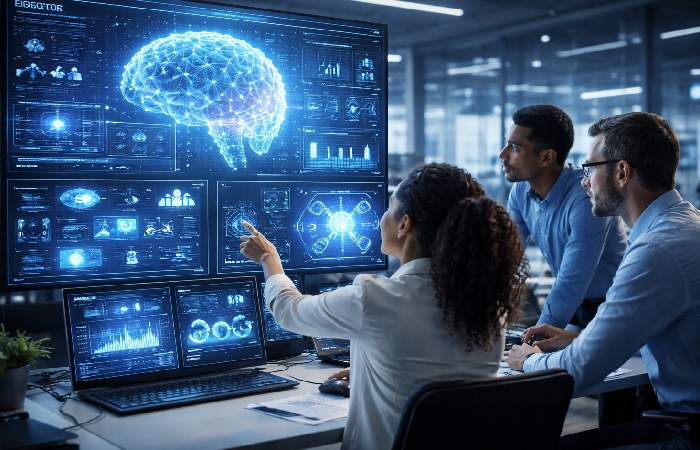 enterprise team using AI dashboards for automation and decision making