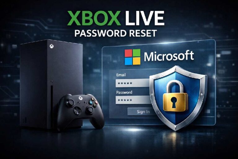 Xbox Live password reset process using Microsoft account security page