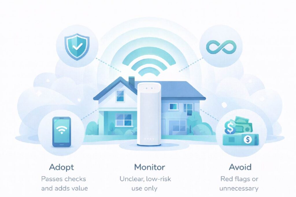 Illustration of a home WiFi gateway with icons for security, unlimited data, app control, and bundled cost, representing xFi Complete.