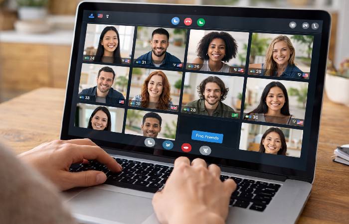 User browsing profiles before starting a video chat on a social discovery platform