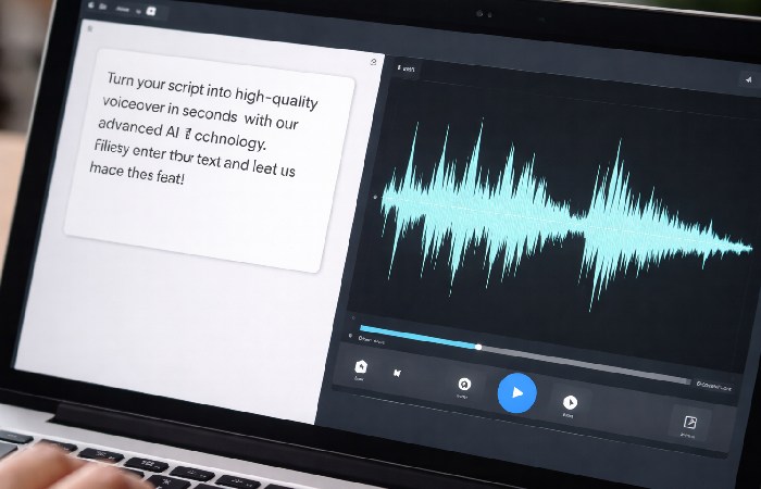text to speech conversion interface with script and audio output