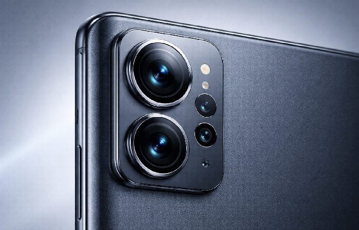 Close-up of smartphone triple camera module with large primary sensor