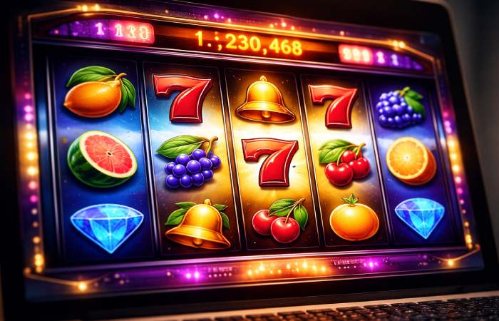 Digital slot reels representing random outcomes