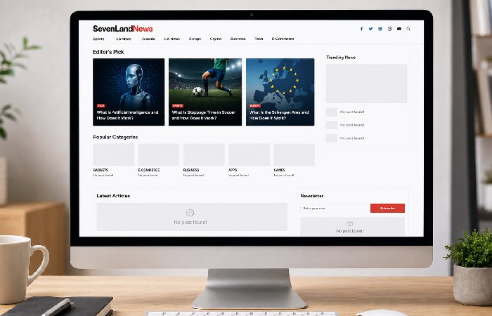 Website homepage showing incomplete sections and unfinished content layout
