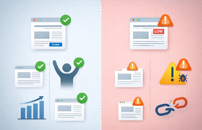 visual comparison of advantages and disadvantages of article directories