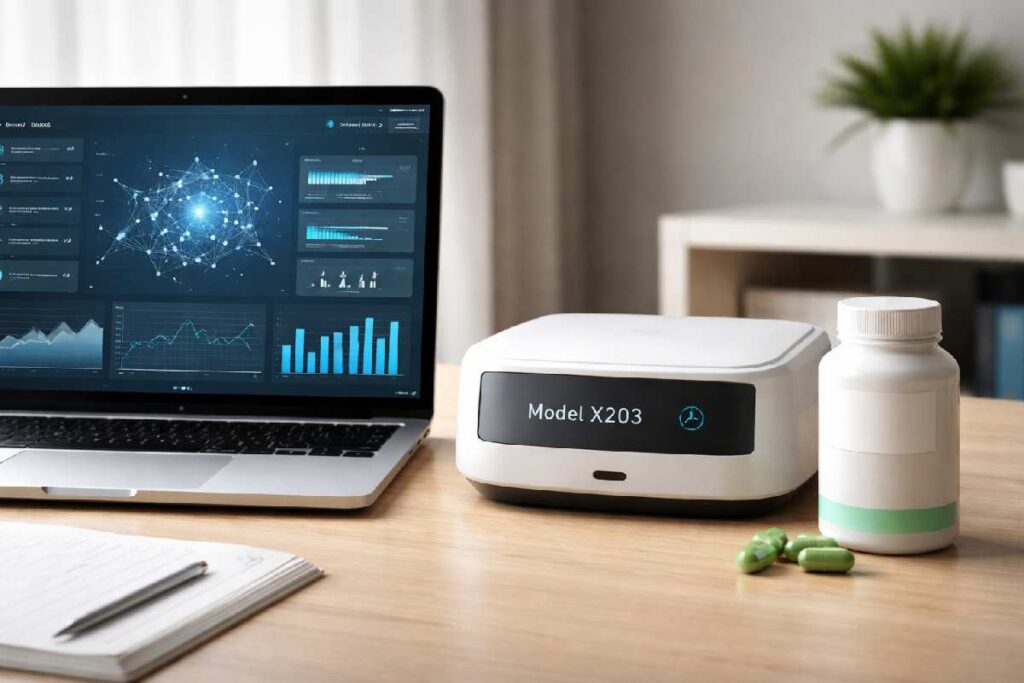 Mixed representation of AI system, device model, and wellness product