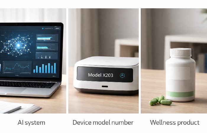 Three types of Xevotellos model including AI system, device model, and wellness product